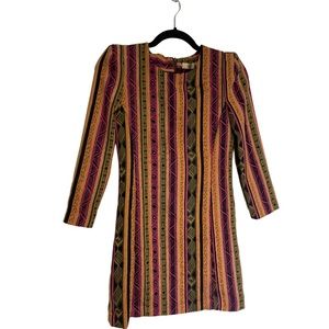 Funky Print Long Sleeve Mini Dress